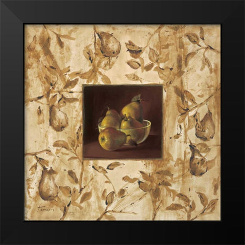 Peras en la mesa Black Modern Wood Framed Art Print by Tamaris, Raul