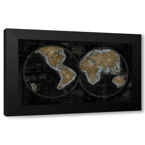 The World In Gold Black Modern Wood Framed Art Print with Double Matting by Brennan, Russell