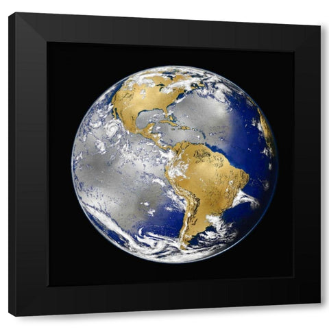 World Turning I Black Modern Wood Framed Art Print with Double Matting by Brennan, Russell