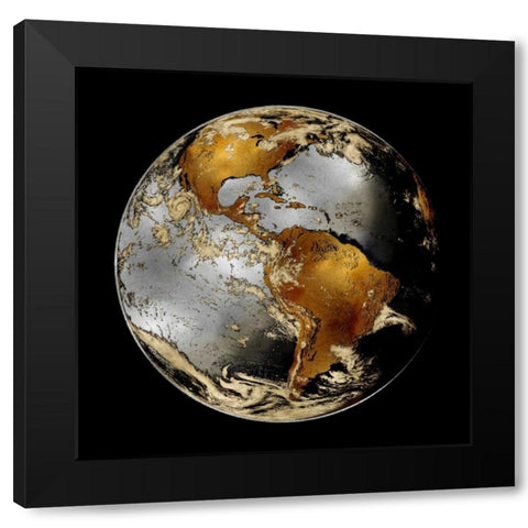World Turning II Black Modern Wood Framed Art Print with Double Matting by Brennan, Russell