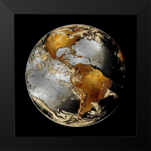 World Turning II Black Modern Wood Framed Art Print by Brennan, Russell