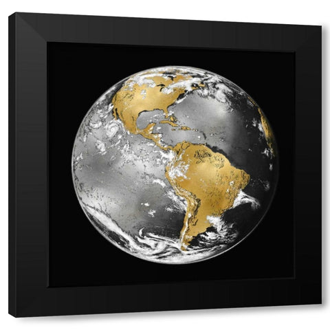 World Turning III Black Modern Wood Framed Art Print by Brennan, Russell