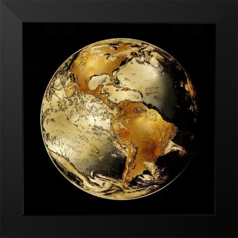 World Turning IV Black Modern Wood Framed Art Print by Brennan, Russell