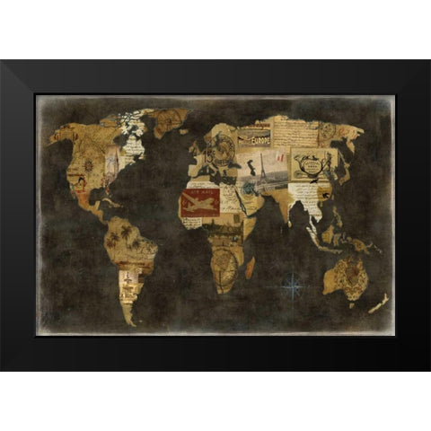 Faraway Places Black Modern Wood Framed Art Print by Brennan, Russell