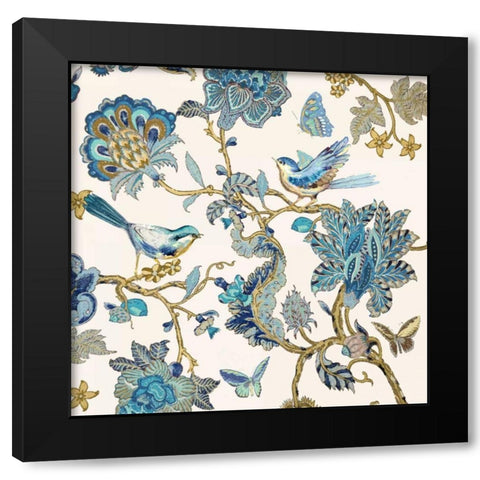 Passing Through - Teal I Black Modern Wood Framed Art Print by Campbell, Renee