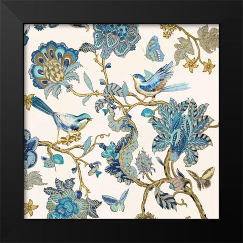 Passing Through - Teal I Black Modern Wood Framed Art Print by Campbell, Renee