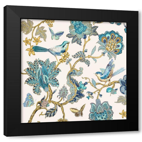 Passing Through - Teal II Black Modern Wood Framed Art Print with Double Matting by Campbell, Renee