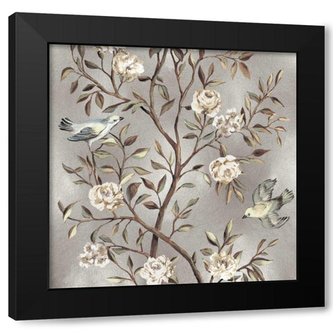 Chinoiserie II Black Modern Wood Framed Art Print with Double Matting by Campbell, Renee