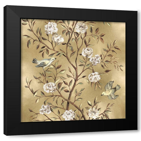 Chinoiserie in Gold II Black Modern Wood Framed Art Print with Double Matting by Campbell, Renee