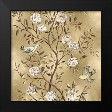 Chinoiserie in Gold II Black Modern Wood Framed Art Print by Campbell, Renee