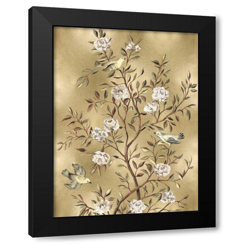 Chinoiserie in Gold III Black Modern Wood Framed Art Print with Double Matting by Campbell, Renee