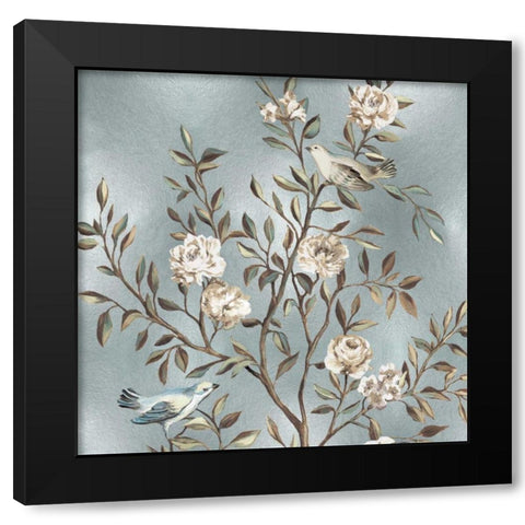 Chinoiserie in Silver I Black Modern Wood Framed Art Print by Campbell, Renee