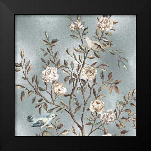 Chinoiserie in Silver I Black Modern Wood Framed Art Print by Campbell, Renee