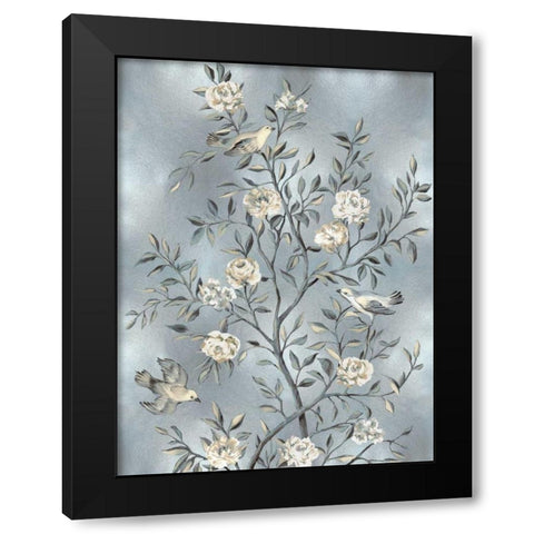 Chinoiserie in Silver III Black Modern Wood Framed Art Print by Campbell, Renee