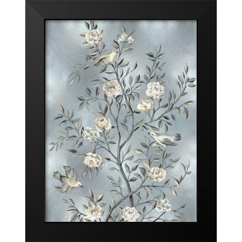 Chinoiserie in Silver III Black Modern Wood Framed Art Print by Campbell, Renee