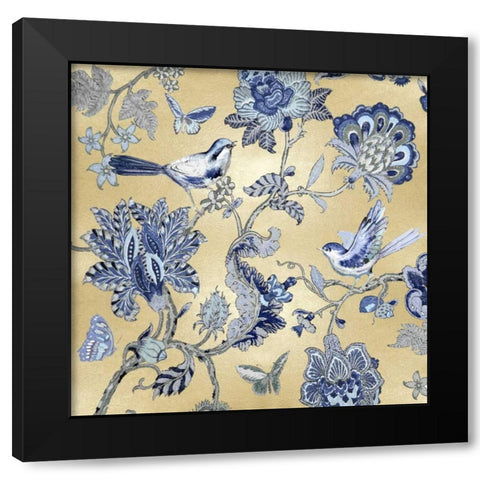 Passing Thru - Golden Indigo I Black Modern Wood Framed Art Print with Double Matting by Campbell, Renee