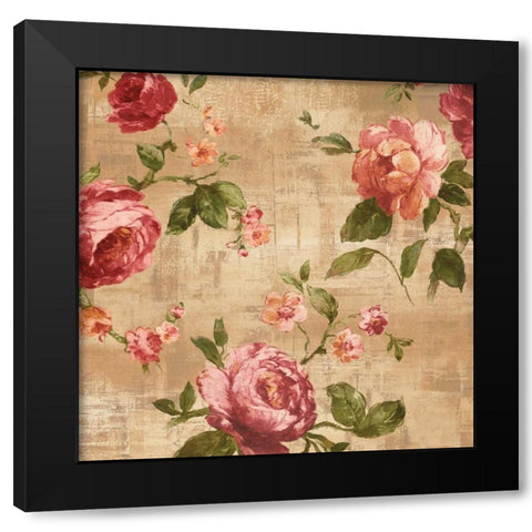 Rose Garden II Black Modern Wood Framed Art Print by Campbell, Renee