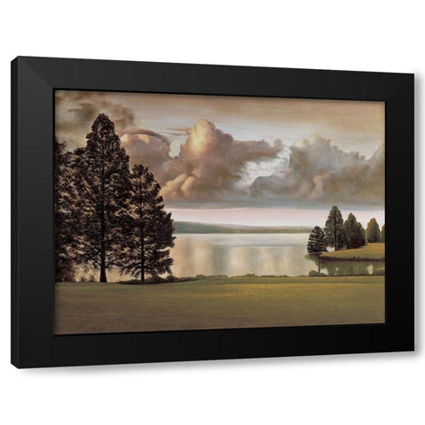Lakeside II Black Modern Wood Framed Art Print with Double Matting by Dunahay, Richard