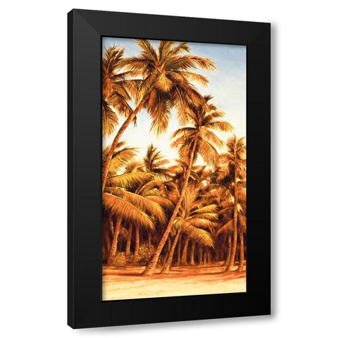 Island Sunset II Black Modern Wood Framed Art Print with Double Matting by Jimenez, Rodolfo