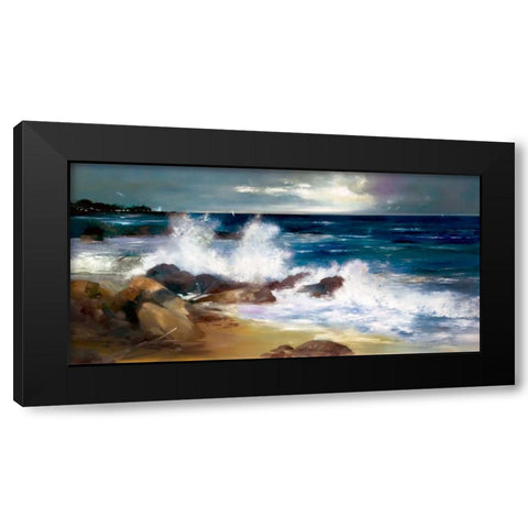 At the Shoreline Black Modern Wood Framed Art Print with Double Matting by Di Scenza, Ron