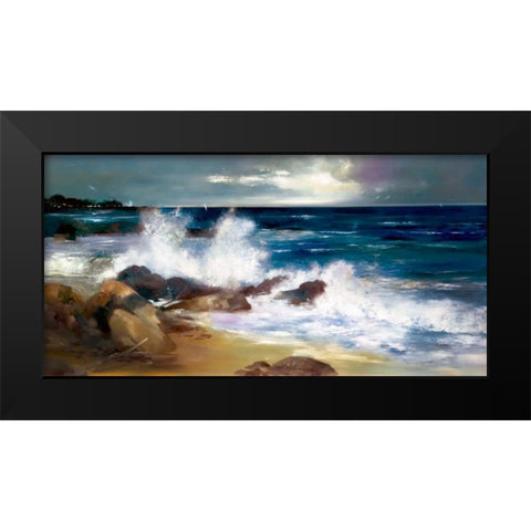 At the Shoreline Black Modern Wood Framed Art Print by Di Scenza, Ron