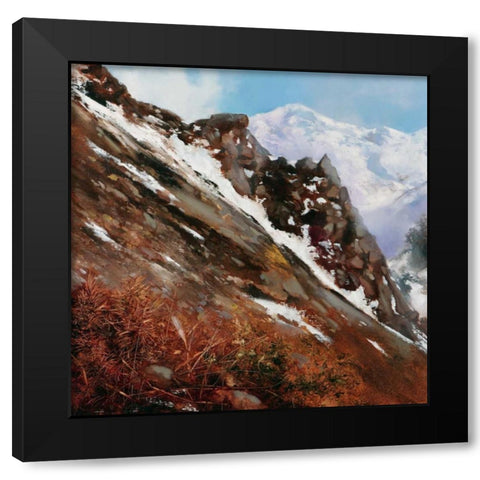 Mountain Slide Black Modern Wood Framed Art Print by Di Scenza, Ron