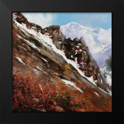 Mountain Slide Black Modern Wood Framed Art Print by Di Scenza, Ron