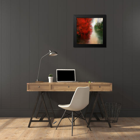 Red Reflections Black Modern Wood Framed Art Print by Di Scenza, Ron