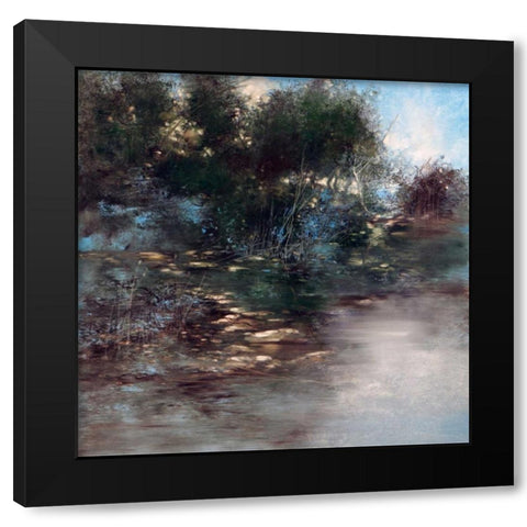 Water Edge Black Modern Wood Framed Art Print with Double Matting by Di Scenza, Ron