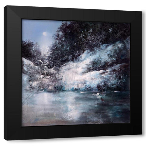 Winter Moon Black Modern Wood Framed Art Print with Double Matting by Di Scenza, Ron