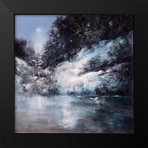 Winter Moon Black Modern Wood Framed Art Print by Di Scenza, Ron