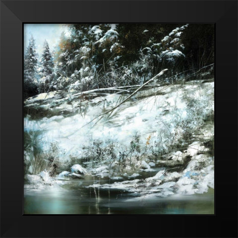 Winters Edge Black Modern Wood Framed Art Print by Di Scenza, Ron
