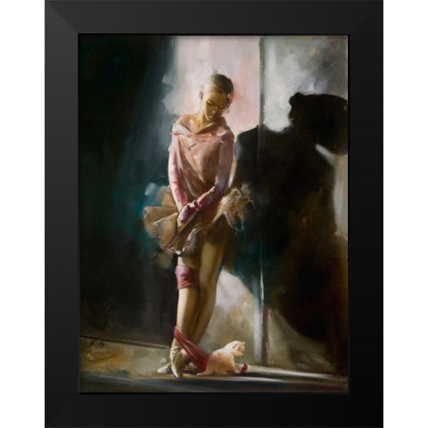 Back Stage Black Modern Wood Framed Art Print by Di Scenza, Ron