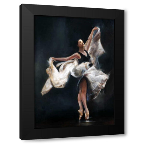 Butterfly Ballet Black Modern Wood Framed Art Print with Double Matting by Di Scenza, Ron