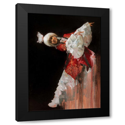 Kazak Dancer Black Modern Wood Framed Art Print by Di Scenza, Ron
