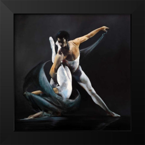 Swish Black Modern Wood Framed Art Print by Di Scenza, Ron