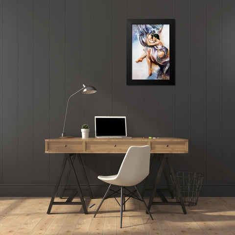 Blue Night Black Modern Wood Framed Art Print by Di Scenza, Ron