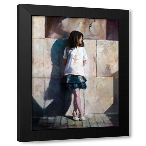 Pink Stockings Black Modern Wood Framed Art Print by Di Scenza, Ron