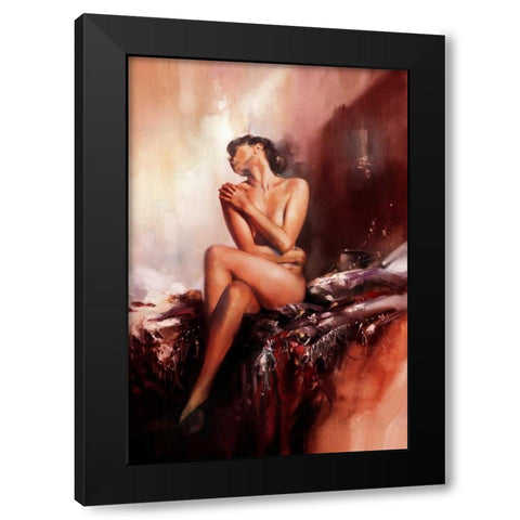 Red Light Black Modern Wood Framed Art Print by Di Scenza, Ron