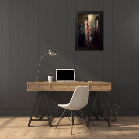 Soft Touch Black Modern Wood Framed Art Print by Di Scenza, Ron