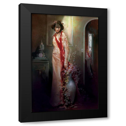 Soft Touch Black Modern Wood Framed Art Print by Di Scenza, Ron