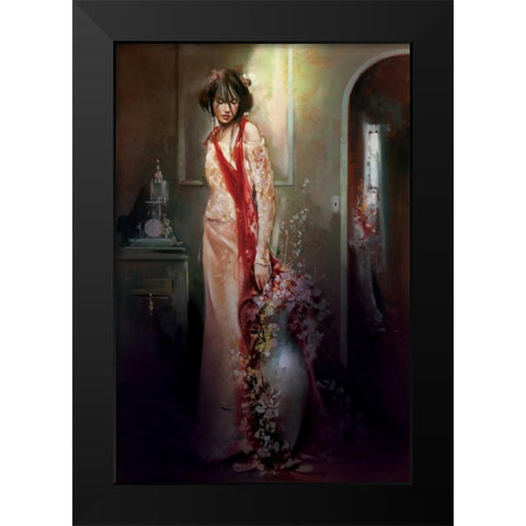 Soft Touch Black Modern Wood Framed Art Print by Di Scenza, Ron