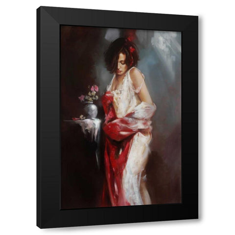 Swept Away Black Modern Wood Framed Art Print by Di Scenza, Ron