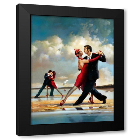 Tango On The Beach Black Modern Wood Framed Art Print with Double Matting by Di Scenza, Ron