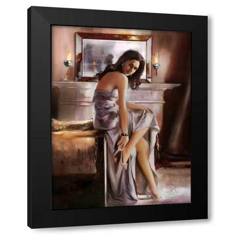 Stepping Out Black Modern Wood Framed Art Print with Double Matting by Di Scenza, Ron