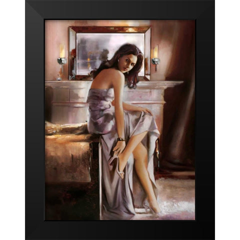 Stepping Out Black Modern Wood Framed Art Print by Di Scenza, Ron