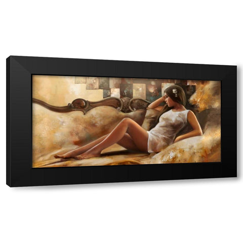 Relax Black Modern Wood Framed Art Print by Di Scenza, Ron