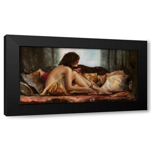 Morning Pause Black Modern Wood Framed Art Print by Di Scenza, Ron