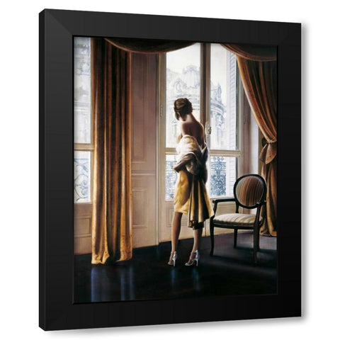 Parisienne Black Modern Wood Framed Art Print with Double Matting by Di Scenza, Ron