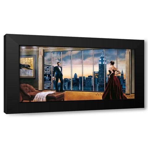 Evening Romance Black Modern Wood Framed Art Print by Di Scenza, Ron